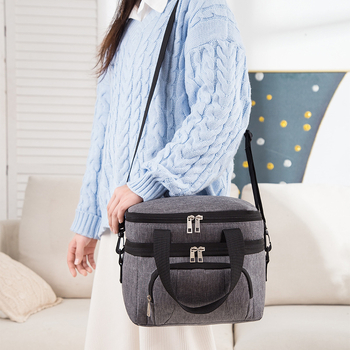 Srednja izolirana torba za ručak – Oxford platno, EVA, aluminijska folija, biserni pamuk – za putovanja i piknike