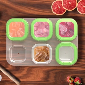 Plastikinė dėžutė bebių užkandžiams su skyriais, sandari šviežumui, nešiojama, tinkama šaldymui