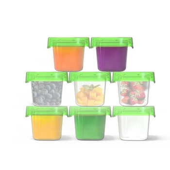 Plastikinė dėžutė bebių užkandžiams su skyriais, sandari šviežumui, nešiojama, tinkama šaldymui