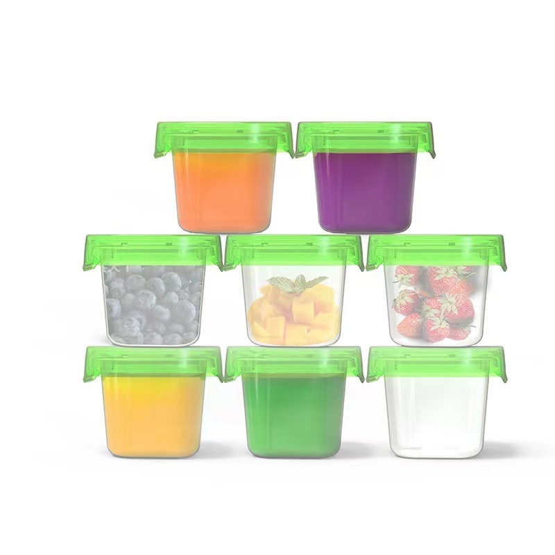 Plastikinė dėžutė bebių užkandžiams su skyriais, sandari šviežumui, nešiojama, tinkama šaldymui