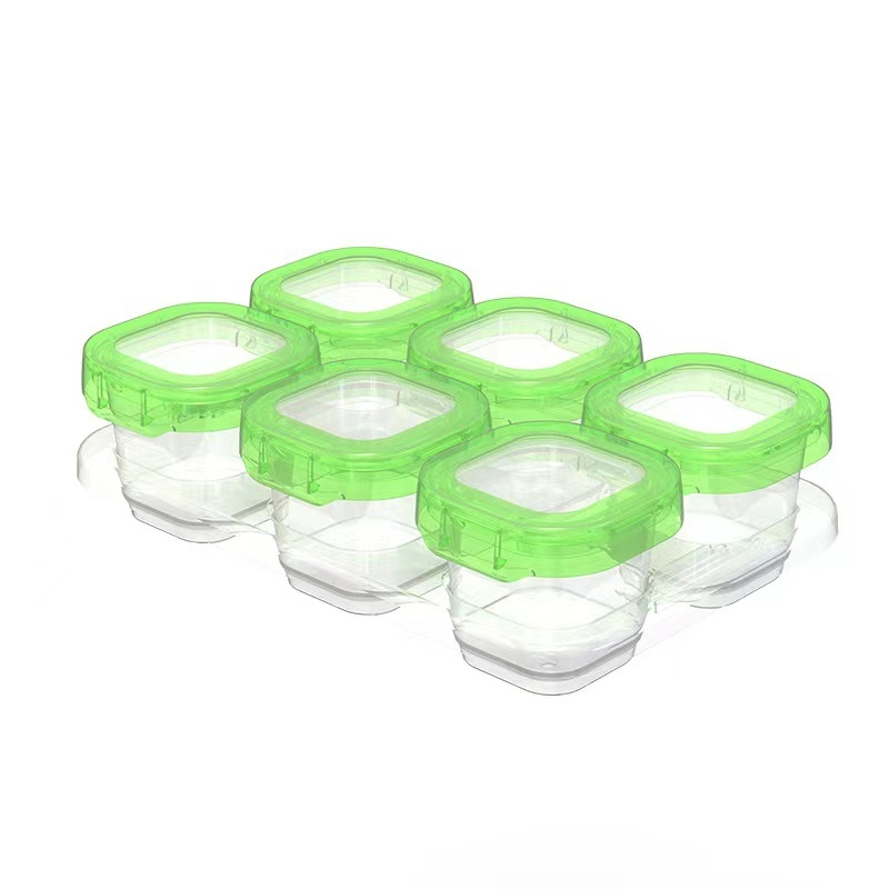 Plastikinė dėžutė bebių užkandžiams su skyriais, sandari šviežumui, nešiojama, tinkama šaldymui