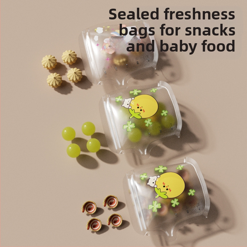 Торбичка за съхранение на кърма, тип със излив, преносима и еднократна, капацитет 120 ml, PET материал, марка Tired