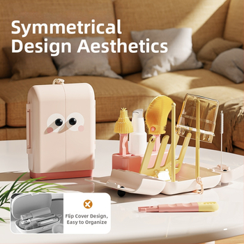 Vaikų nešiojamas dvipusis sulankstomas butelių šepetėlių rinkinys – daugiafunkcinės šepetėlių valymui puodeliams, silikoninis puodelio šepetėlis ir saugojimo dėžutė