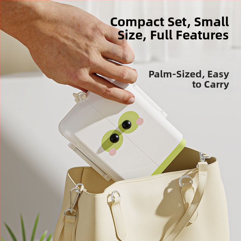 Детски преносим двустранен сгъваем комплект за четки за бутилки – мултифункционални почистващи четки, силиконова четка за чаши и кутия за съхранение