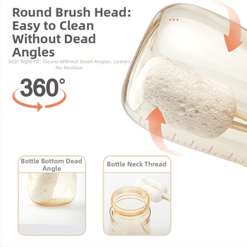 Bonmin Nešiojamas butelių šepetėlių komplektas – Silikoniniai butelių šepetėliai, Kelioninis valymo rinkinys