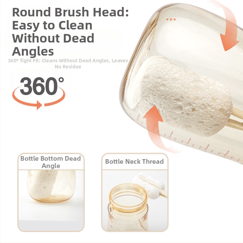Bonmin Преносим комплект четки за бутилки – силиконови четки за бебешки бутилки, пътуващ комплект за почистване