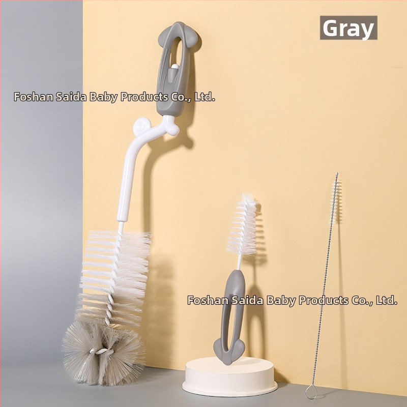 SAIDAH Pasukamas kūdikių butelių šepetėlis su nailoninėmis šerelėmis — tinkamas kūdikių buteliukams, vandens buteliams ir puodeliams