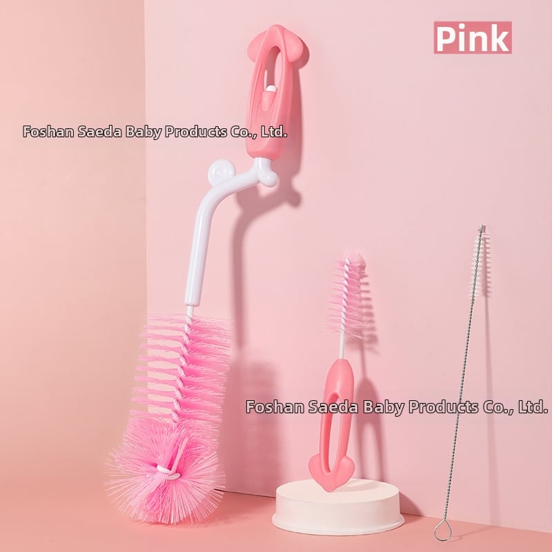 SAIDAH Pasukamas kūdikių butelių šepetėlis su nailoninėmis šerelėmis — tinkamas kūdikių buteliukams, vandens buteliams ir puodeliams