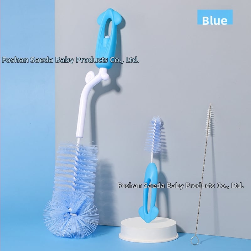 SAIDAH Pasukamas kūdikių butelių šepetėlis su nailoninėmis šerelėmis — tinkamas kūdikių buteliukams, vandens buteliams ir puodeliams