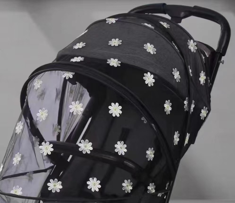 Δίκτυο εντόμων για καρότσι με πλήρη κάλυψη, αντι-κουνούπια, κέντημα με μαργαρίτες, διαπνοή, σκίαση από ήλιο, για βρέφη 0–3 ετών