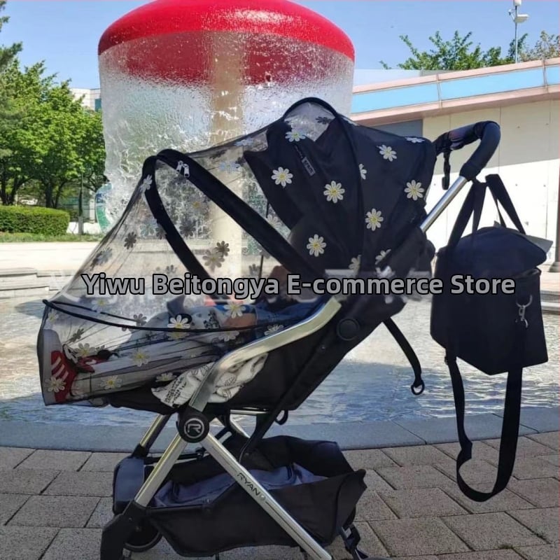 Москитна мрежа за бебешка количка, пролет-лято, полиестер, стоманена рамка, без монтаж, шев с маргаритка