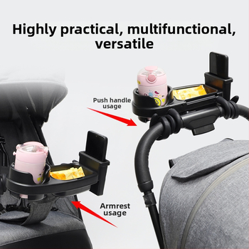 Tavă de masă pentru căruciorul de bebeluși cu suport universal pentru pahar, placă ABS – piese GODMY