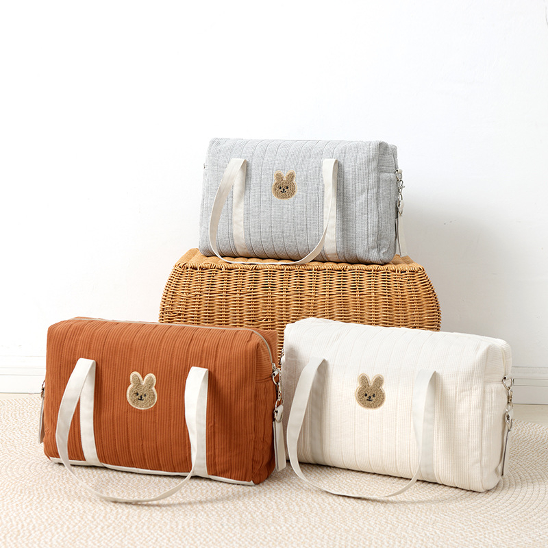 Emme ja beebi mähkmete kott vankrile, suur maht, kerge, vahvli kangas, veekindel Oxford vooder, kõver õlarihm