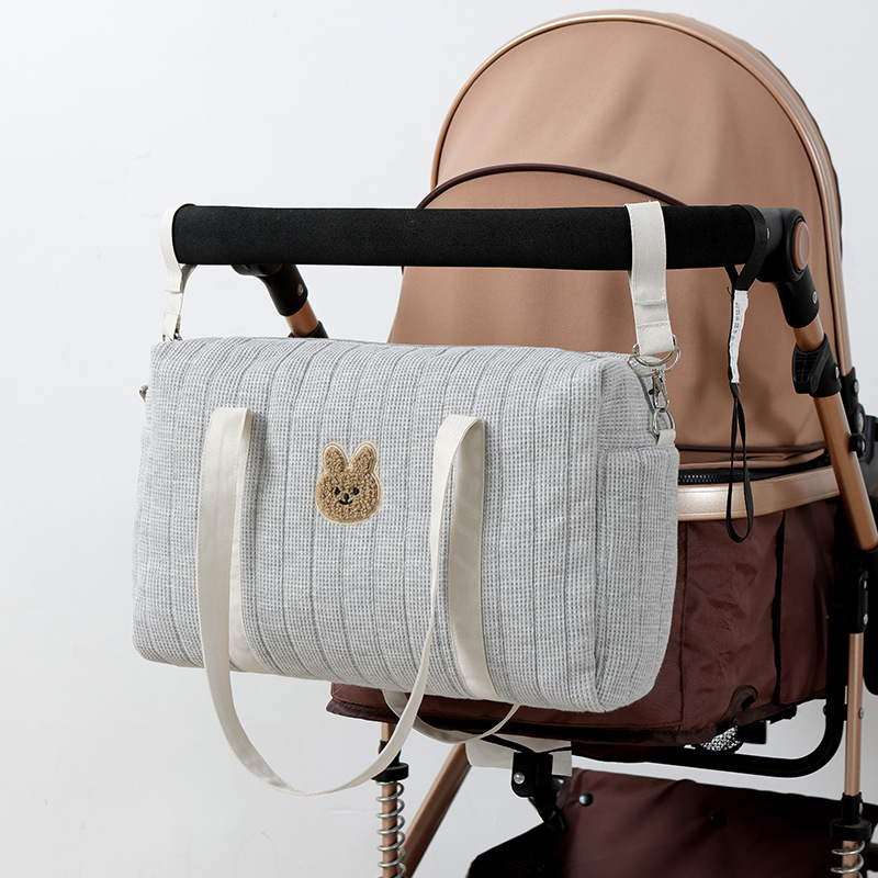 Emme ja beebi mähkmete kott vankrile, suur maht, kerge, vahvli kangas, veekindel Oxford vooder, kõver õlarihm