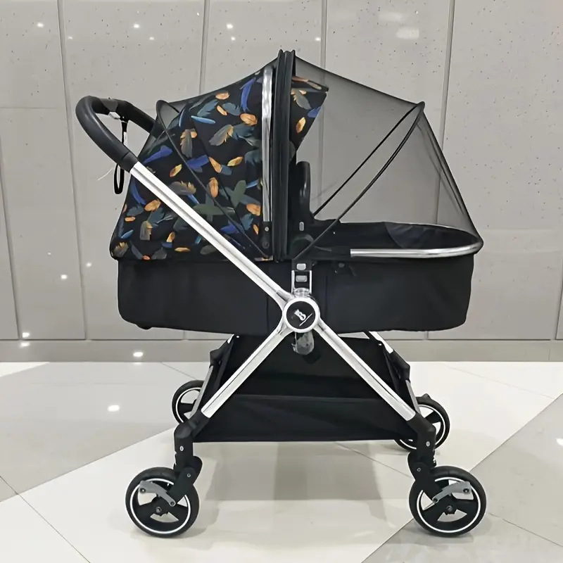 Δίκτυ προστασίας από κουνούπια για καρότσι μωρού, με πόρτα μονής οπής, σκελετός από PE, κατάλληλο για μωρά 1-2 ετών