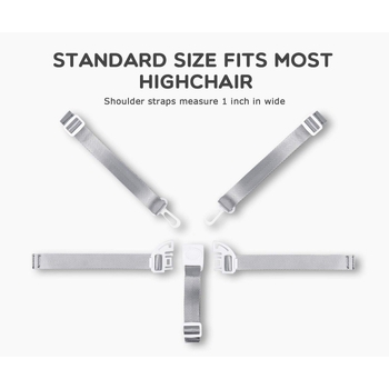 5-точков предпазен колан за детска количка и столче за хранене с регулируема подложка за рамо (нейлонова лента, катарама POM)
