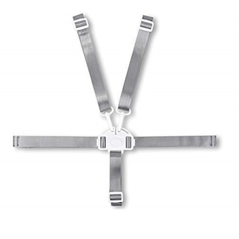 5-точков предпазен колан за детска количка и столче за хранене с регулируема подложка за рамо (нейлонова лента, катарама POM)