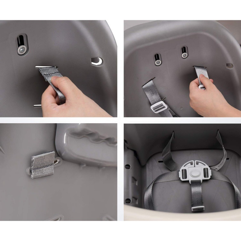 5-точков предпазен колан за детска количка и столче за хранене с регулируема подложка за рамо (нейлонова лента, катарама POM)