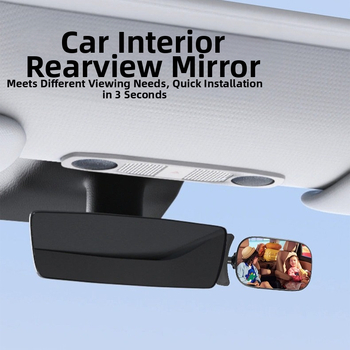 Automobilio vidinis galinio vaizdo veidrodėlis, 360° sukimasis, reguliuojamas; kūdikių stebėjimo veidrodėlis, skirtas transporto priemonėms su keturiais ratais