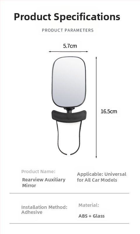 Automobilio vidinis galinio vaizdo veidrodėlis, 360° sukimasis, reguliuojamas; kūdikių stebėjimo veidrodėlis, skirtas transporto priemonėms su keturiais ratais