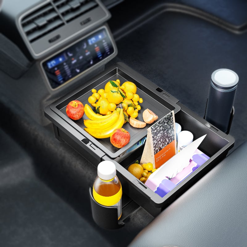 Kutija za maramice u automobilu i organizator naslona za ruku, ABS, 4.1 L kapaciteta, vodootporan i otporan na kompresiju, za Tesla