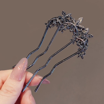 Keturių dantų plaukų šukos iš lydinio, U formos stilius, elektroplatuota apdaila (atskirai supakuotos) – galvos aksesuaras