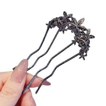 Keturių dantų plaukų šukos iš lydinio, U formos stilius, elektroplatuota apdaila (atskirai supakuotos) – galvos aksesuaras