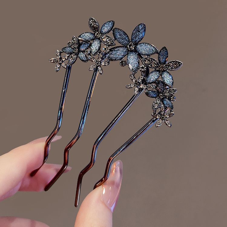 Keturių dantų plaukų šukos iš lydinio, U formos stilius, elektroplatuota apdaila (atskirai supakuotos) – galvos aksesuaras