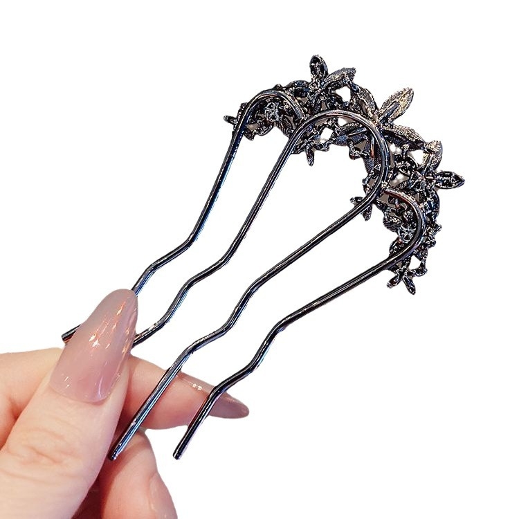 Keturių dantų plaukų šukos iš lydinio, U formos stilius, elektroplatuota apdaila (atskirai supakuotos) – galvos aksesuaras