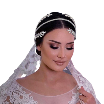 Krištolo plaukų juosta DZ030 — rankų darbo, minkšta ir lanksti, langinis raštas