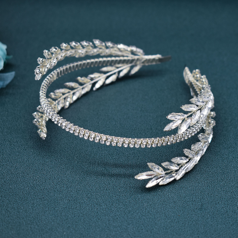 Krištolo plaukų juosta DZ030 — rankų darbo, minkšta ir lanksti, langinis raštas