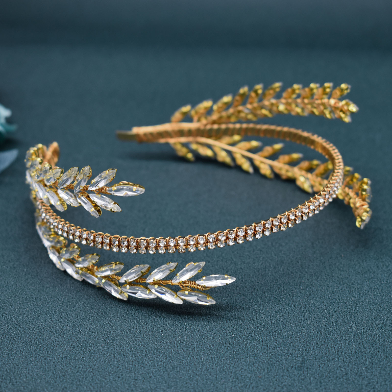 Krištolo plaukų juosta DZ030 — rankų darbo, minkšta ir lanksti, langinis raštas