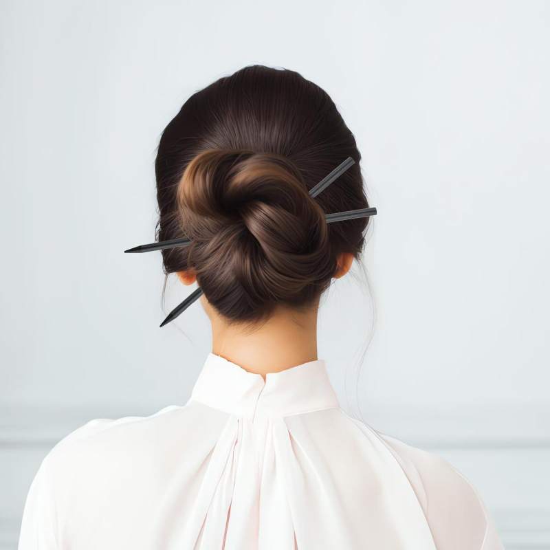 Medinis plaukų segtukas – naujojo kinų stiliaus, paprastas retro plaukų aksesuaras, galvos apdaila, 2024 m. vasara