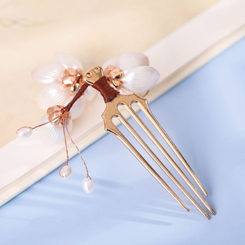 Plaukų segtukas su magnolijų žiedo motyvu, lydinys, vaikams, vintage Hanfu aksesuaras