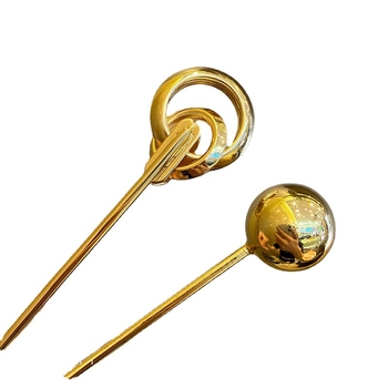 Metalo plaukų segtukas, korėjiečių stiliaus, geometrinis dizainas, elektroplakavimas