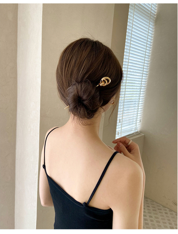 Metalo plaukų segtukas, korėjiečių stiliaus, geometrinis dizainas, elektroplakavimas