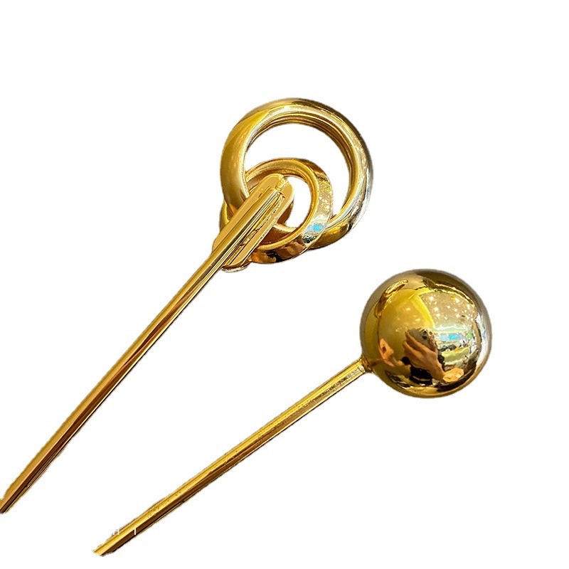 Metalo plaukų segtukas, korėjiečių stiliaus, geometrinis dizainas, elektroplakavimas