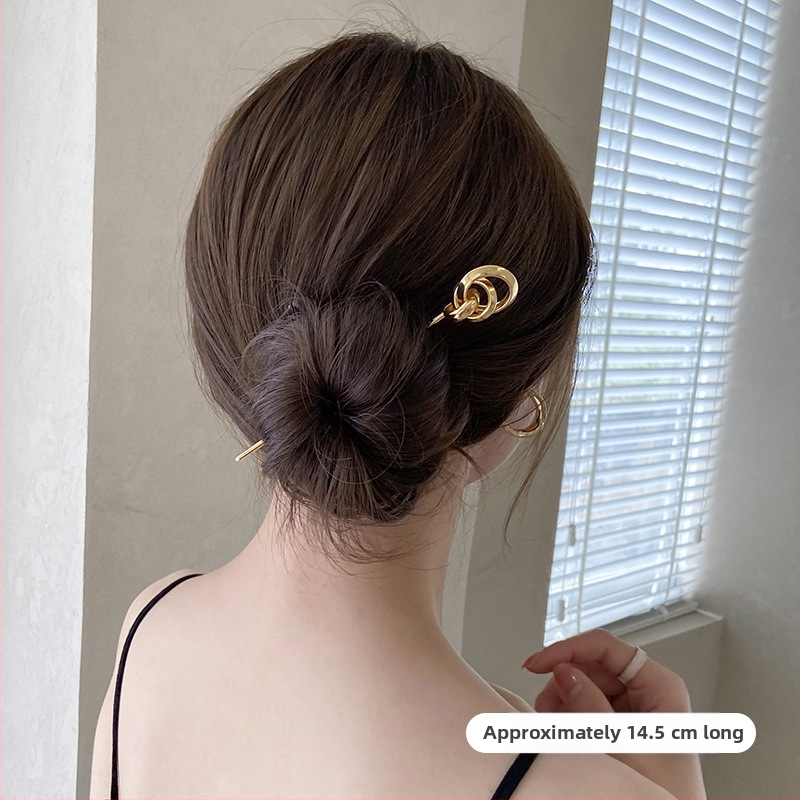 Metalo plaukų segtukas, korėjiečių stiliaus, geometrinis dizainas, elektroplakavimas