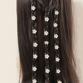 Iš plaukų segtukų rinkinys – 10 vnt., plastikas/resinas, elektroplatinimas, gėlė su deimantų akcentais, galvos aksesuaras moterims