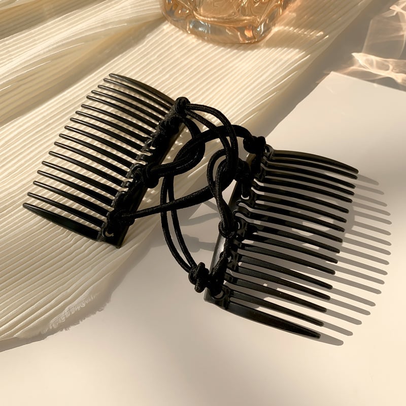 Medinė rankų darbo dviejų eilių plaukų šukė galinei šukuosenai, Japonijos/Korejos stilius, moterims