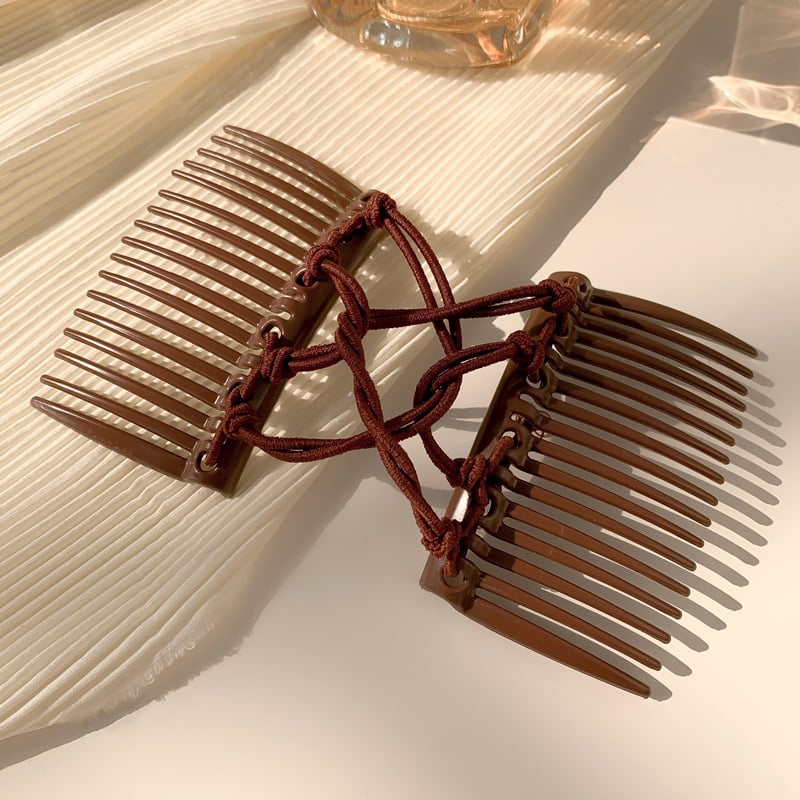 Medinė rankų darbo dviejų eilių plaukų šukė galinei šukuosenai, Japonijos/Korejos stilius, moterims