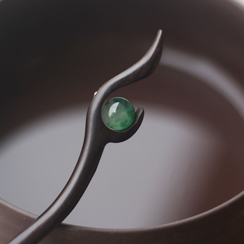 Ebano medžio plaukų segtukas, geometrinė forma, natūralus stilius, galvos aksesuaras