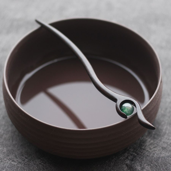 Ebano medžio plaukų segtukas, geometrinė forma, natūralus stilius, galvos aksesuaras