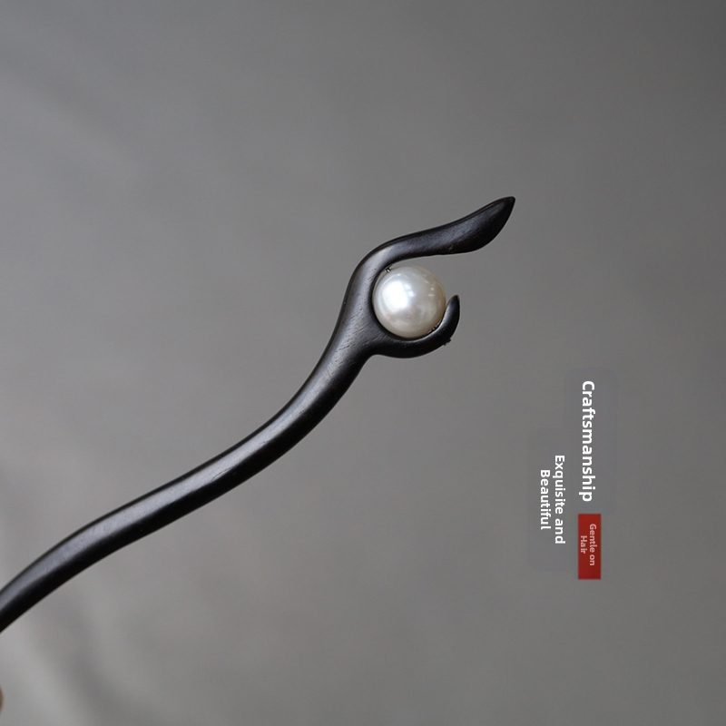 Ebano medžio plaukų segtukas, geometrinė forma, natūralus stilius, galvos aksesuaras