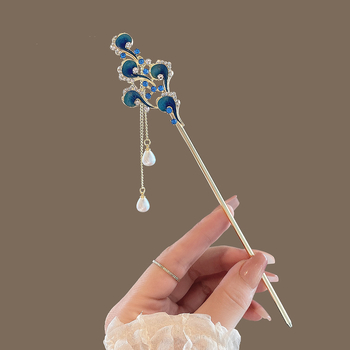 Plaukų segtukas su kutais - vintage stilius, lydinys, bangų dizainas, dažyta danga, 2024 m. pavasaris, galvos aksesuaras