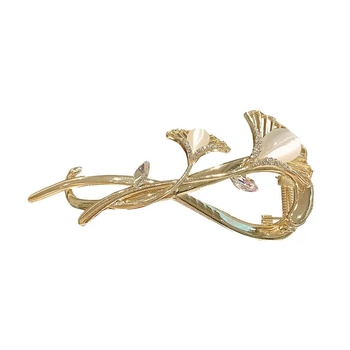 Plaukų segtukas su katės akies sagtimi, pasukamas klipsas, rankų darbo lydinys