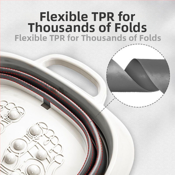 Sulankstoma kojų vonelė su masažine funkcija - nešiojama plastikinė kojų vonelė (PP+TPR)