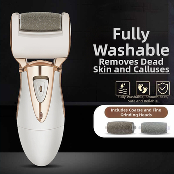 Elektrinis pėdų šlifuoklis JD505R – pašalina negyvą odą ir nuospaudas, pedikiūras pėdai, 5W galia, visiškai plaunamas korpusas (JD505R, 5W, visiškai plaunamas korpusas)