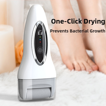 Elektrinis pėdų šlifuoklis pedikiūrui, negyvos odos šalinimui, plaunamas, įkraunamas, su skaitmeniniu ekranu ir apšvietimu (2024 m. modelis)