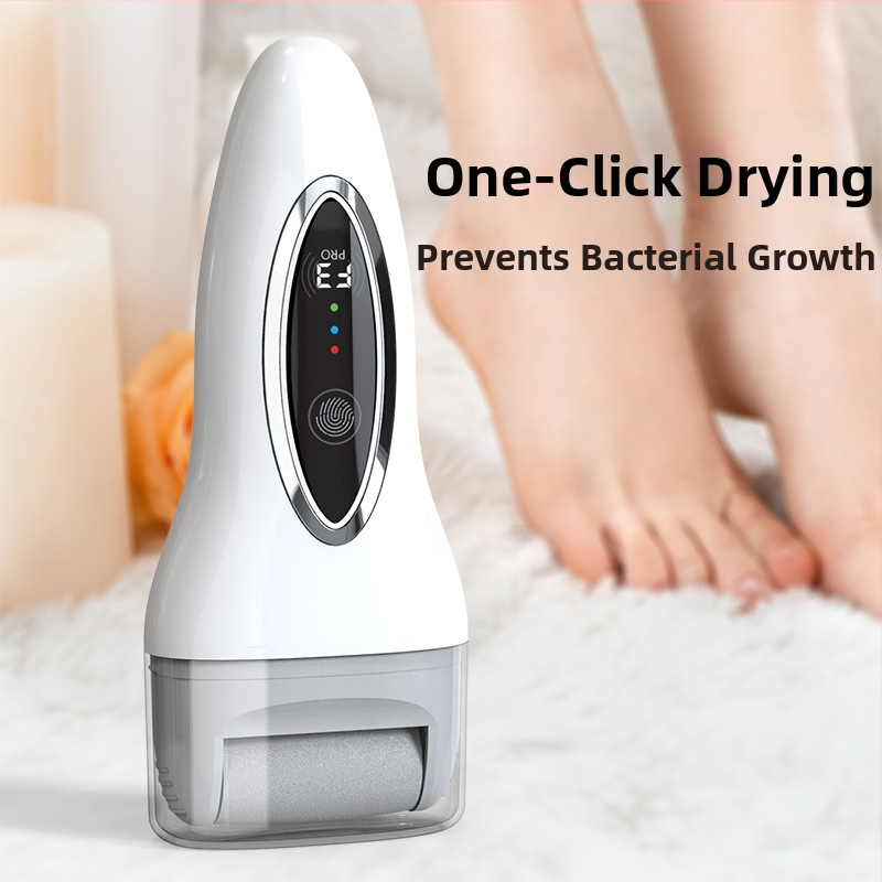 Електрическо устройство за педикюр: премахване на мъртва кожа и мазоли, водоустойчиво и измиваемо, с цифров дисплей и осветление (модел 2024)